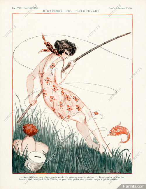 Armand Vallée 1925 Woman Fishing