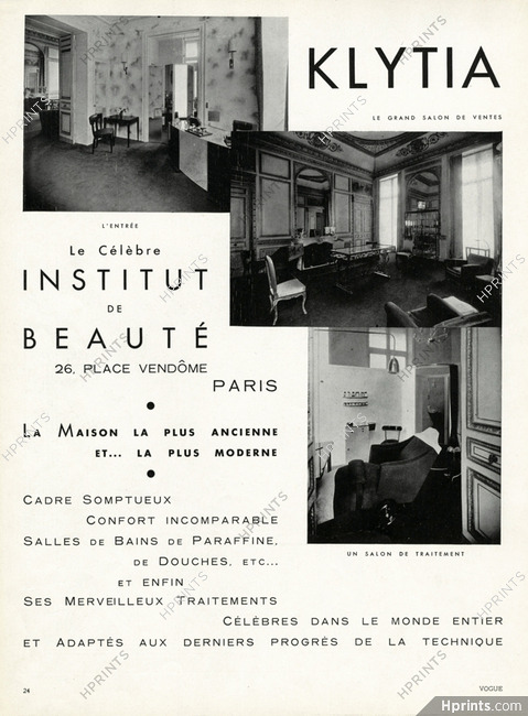 Klytia 1937 Institut de Beauté
