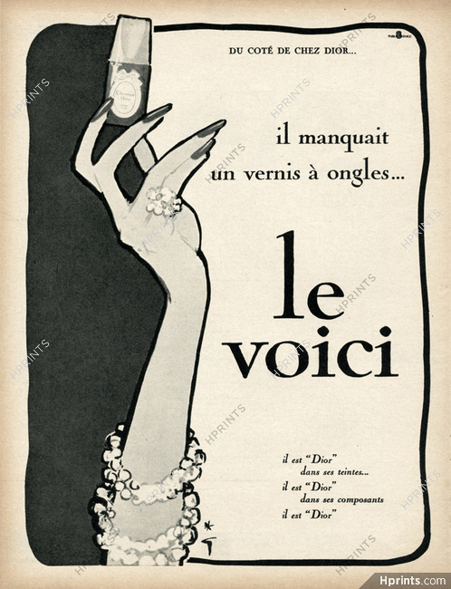 Christian Dior (Cosmetics) 1962 Nail Polish, René Gruau