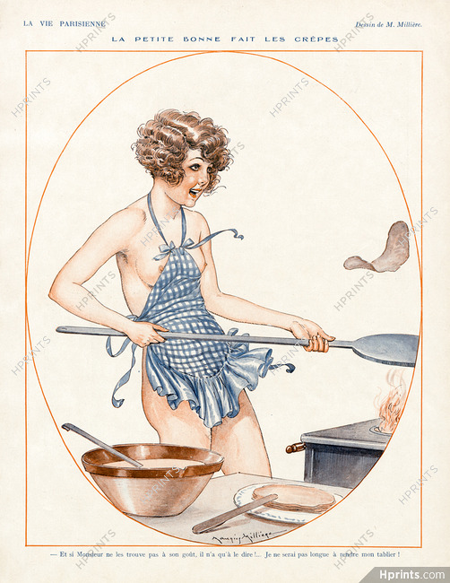 Maurice Millière 1926 The Maid makes Pancakes, Topless