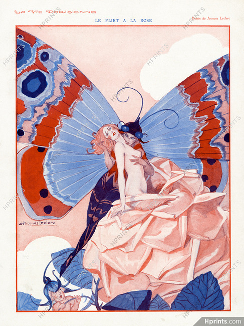 Jacques Leclerc 1929 Le Flirt A La Rose, Butterfly