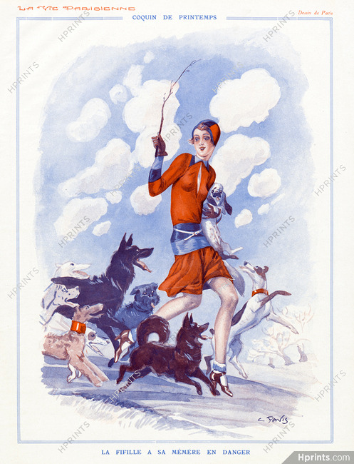 Georges Pavis 1929 La Fifille A Sa Mémère En Danger, Pekingese Dog