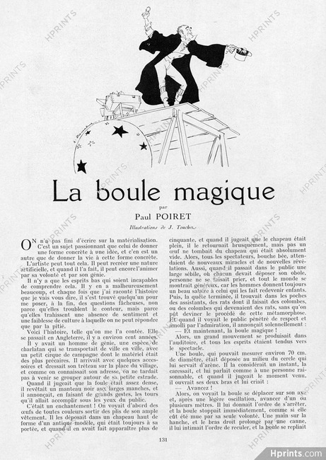 La Boule Magique, 1934 - Jacques Touchet, Texte par Paul Poiret, 5 pages