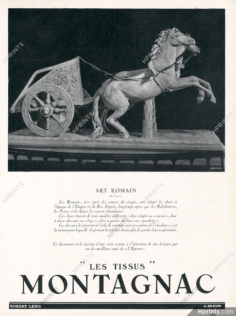 Montagnac 1938 "Art Romain" Photo Anderson, Horse, Char "Biga"