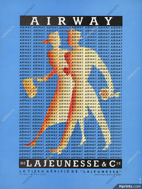 Ets Lajeunesse (Fabric) 1955 Airway, J. Duplan