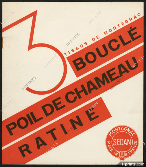 Montagnac (Fabric) 1930s, Catalogue, 4 pages