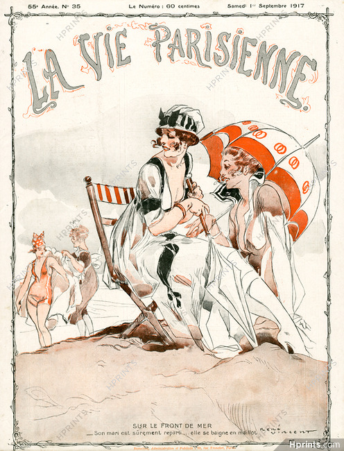 René Vincent 1917 Sur Le Front De Mer, Beachwear, La Vie Parisienne