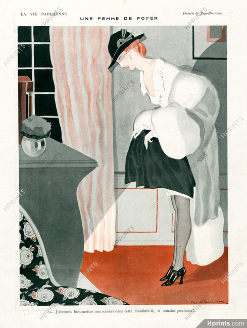 Zyg Brunner 1922 Une Femme de Foyer, Fireplace