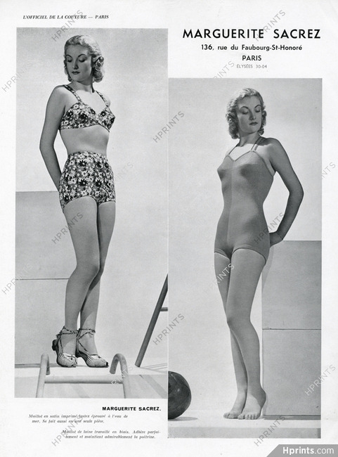Marguerite Sacrez 1938 Swimwear
