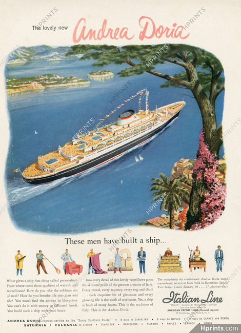 OCEAN LINERS 2039 Andrea Doria 1952  11 x 17 Poster 