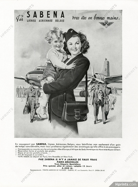 Sabena (Airlines) 1950 air hostess