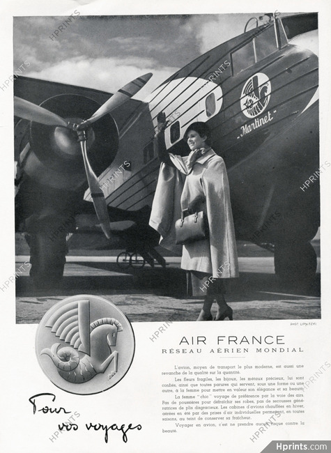 Air France 1937 Photo Boris Lipnitzki, Avion Martinet