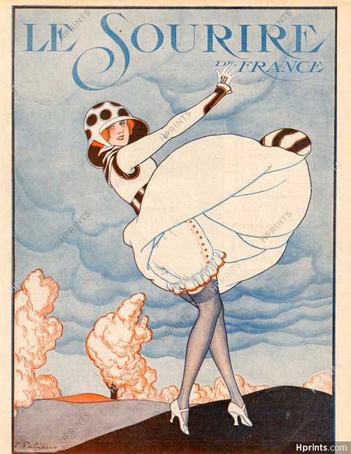 Fabien Fabiano 1917 "Wind" First Gust Sexy Girl