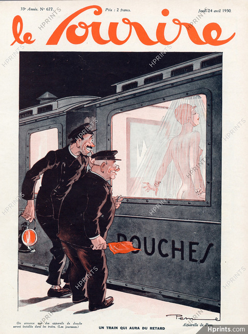 Pem 1930 "Un train qui aura du retard", Showers in trains!