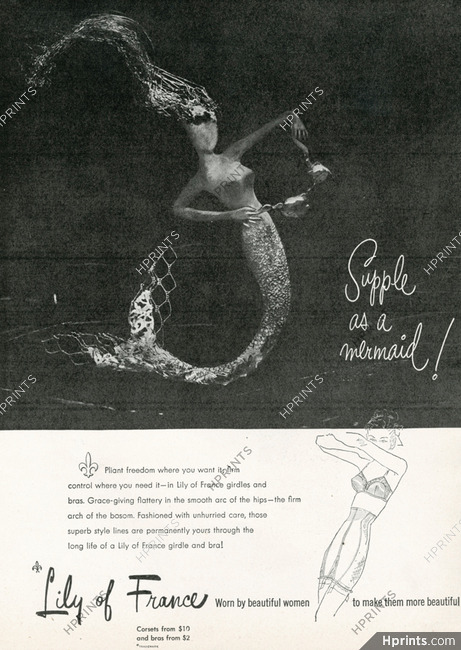 Lily of France 1947 Mermaid, Corset, Brassiere — Advertisement