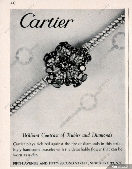 Cartier 1944 Rubies and diamonds Bracelet