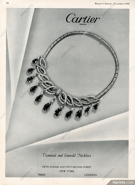 Cartier 1948 Diamond and Emerald Necklace