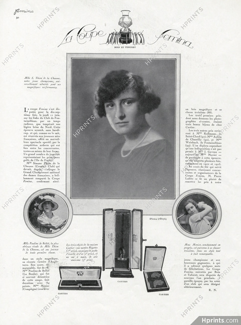 Cartier (Jewels) 1925 Coupe Femina Golf, Watch Regence, Comb, Handbag