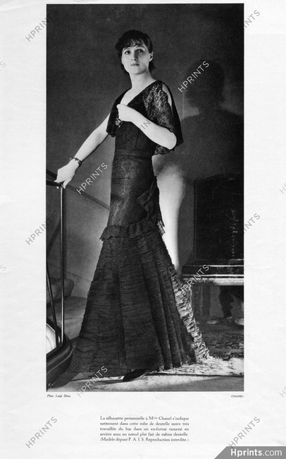 Chanel 1934 Lace Evening Gown, Photo Luigi Diaz — Clipping