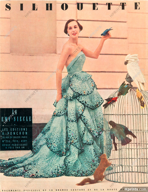 Christian Dior 1954 Evening Dress, Satin de soie de Bodin,