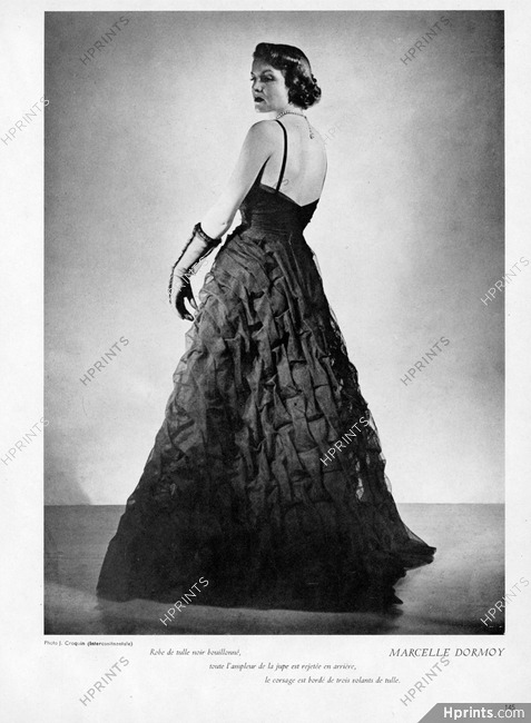 Marcelle Dormoy 1949 Evening Gown, Photo Croquin