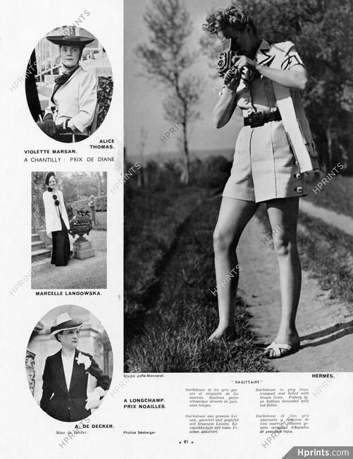Hermès (Couture) 1938 "Sagittaire" Barboteuse in linen, Photo Joffé
