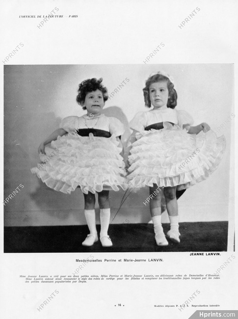 Jeanne Lanvin 1938 Perrine & Marie-Jeanne Lanvin