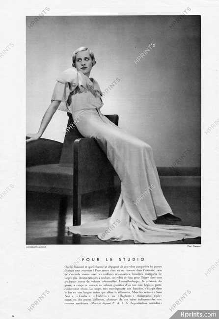 Louiseboulanger (Couture) 1934 Evening Dress, Photo Dorvyne