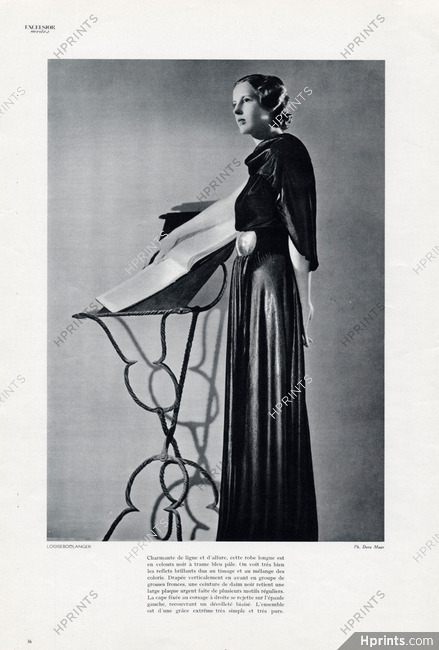 Louiseboulanger 1935 Evening Dress, Photo Dora Maar