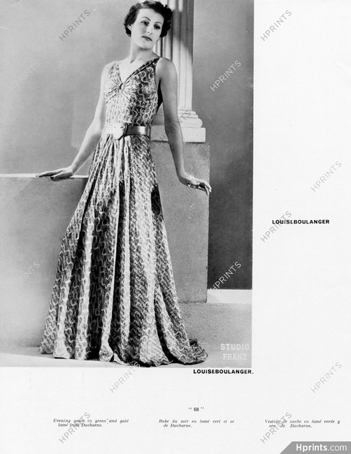 Louiseboulanger (Couture) 1937 Evening Gown, Ducharne (fabric), Photo Studio Franz