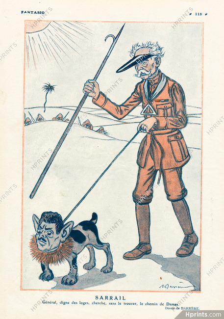 Barrère 1925 Sarrail, Damas, Syria, French Bulldog, Freemasons
