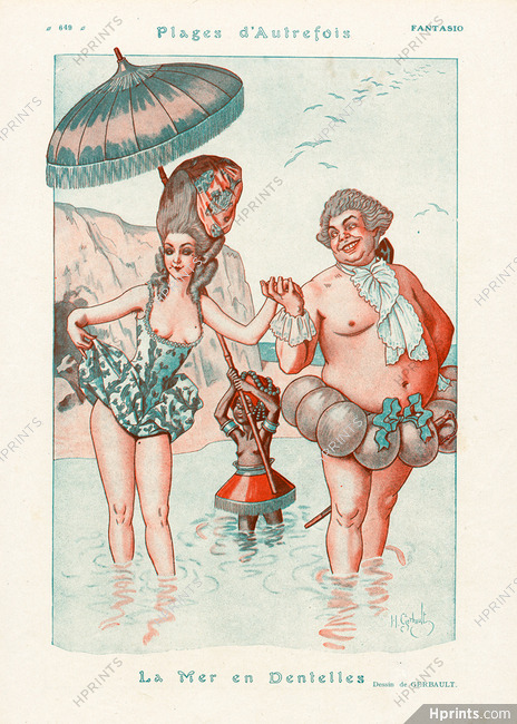 Henry Gerbault 1923 "La Mer en Dentelles", Bathing Beauty, Déguisement De Carnaval
