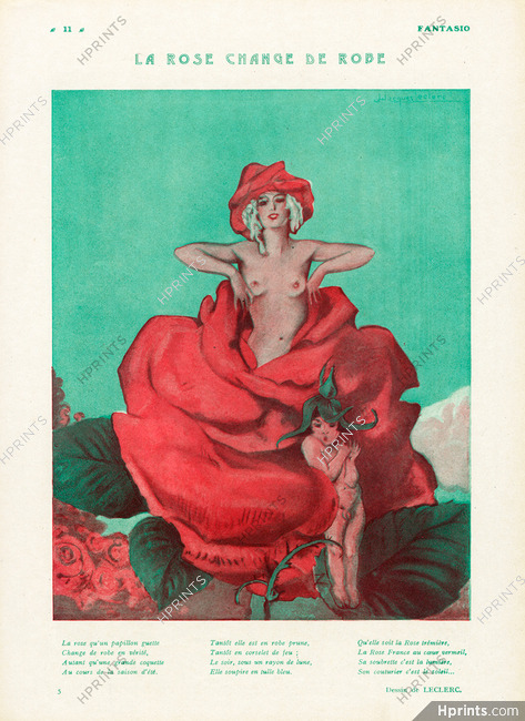 Julien Jacques Leclerc 1923 The Rose changes Dress, Topless