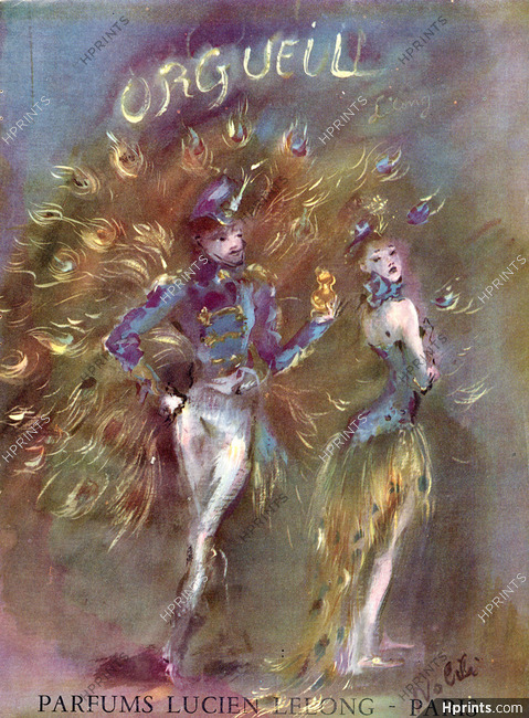 Lucien Lelong (Perfumes) 1947 Orgueil, Lila de Nobili, Feathers Peacock Costume