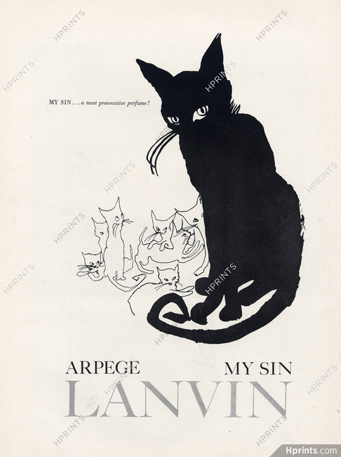 Lanvin (Perfumes) 1951 Arpège, My Sin, Cat