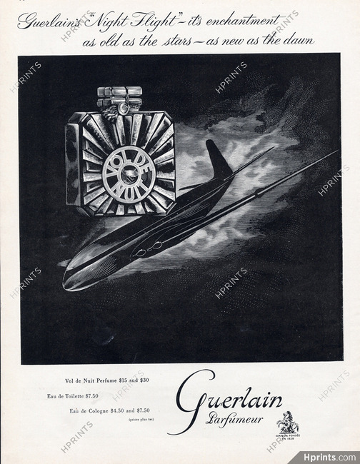 Guerlain (Perfumes) 1953 Vol De Nuit, "Night Flight", Plane