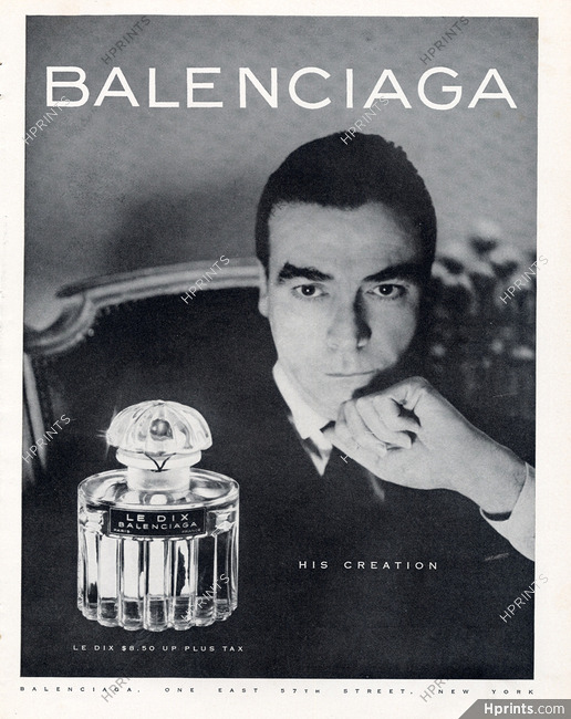 Balenciaga (Perfumes) 1952 "Le Dix" Mr Cristobal Balenciaga Portrait