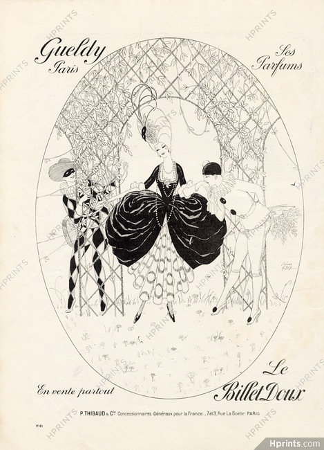 Gueldy (Perfumes) 1919 César Giris, "Le Billet Doux"