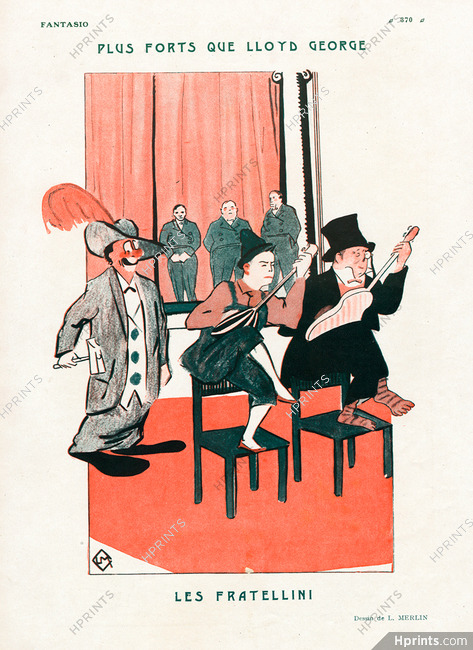 Plus forts que Lloyd George — Les Fratellini, 1923 - L. Merlin The Fratellini Circus, Clown