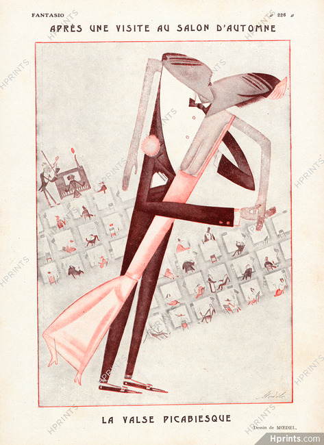 La Valse Picabiesque, 1922 - Moedel The Waltz according to Picabia Style, Kiss, lovers, Dadaism, Salon d'Automne