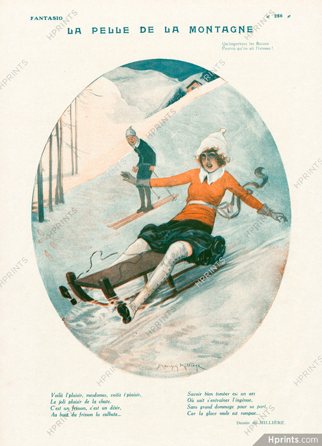 Maurice Millière 1923 La Pelle de la Montagne, Winter Sport, Sledge