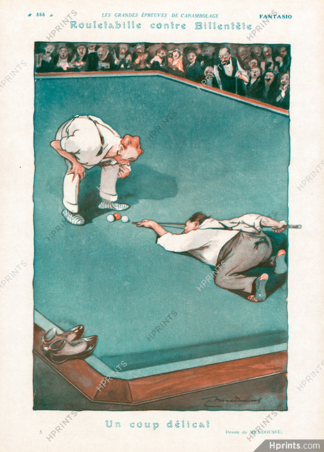 Mendousse 1924 Rouletabille contre Billentête, Billiard