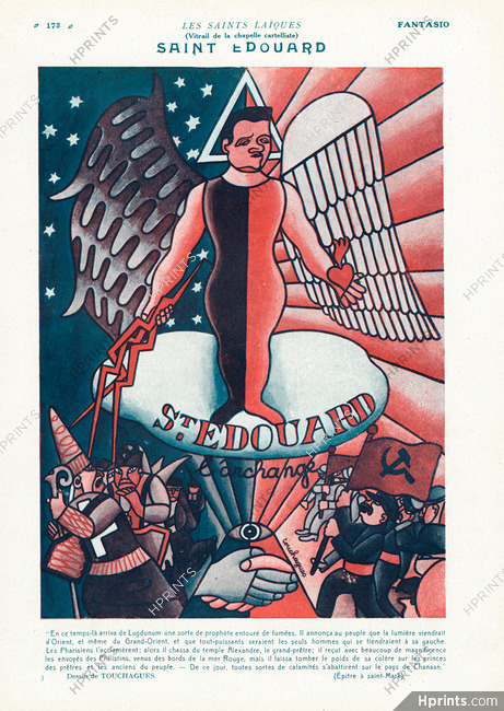 Saint Édouard, 1925 - Louis Touchagues Édouard Herriot Caricature