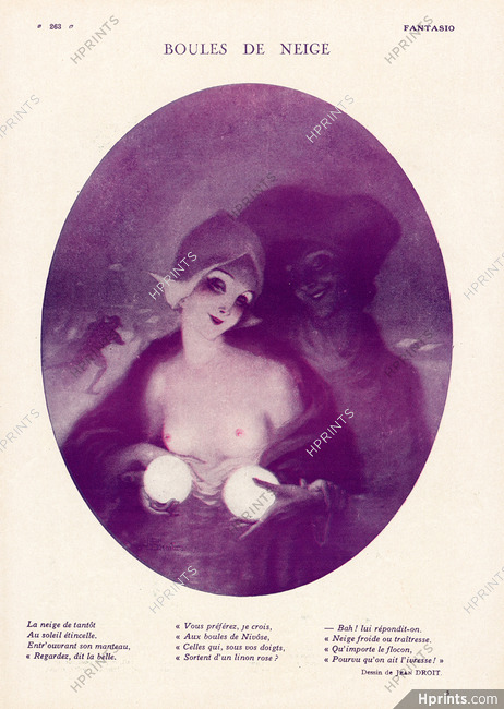 Jean Droit 1929 Boules de Neige, Topless