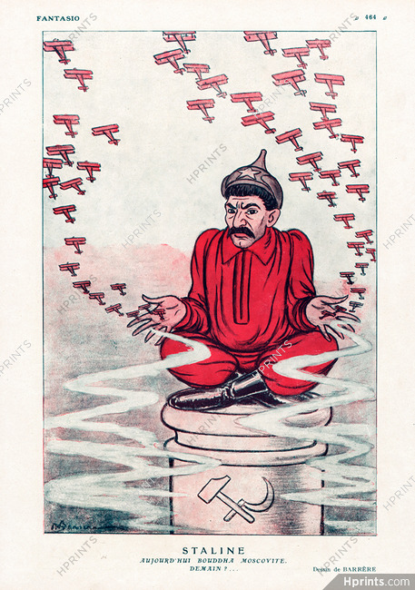 Barrère 1928 Staline Broutchef ''Superdictator'', Aujourdhui Bouddha Moscoviste.. Demain ?, 2 pages
