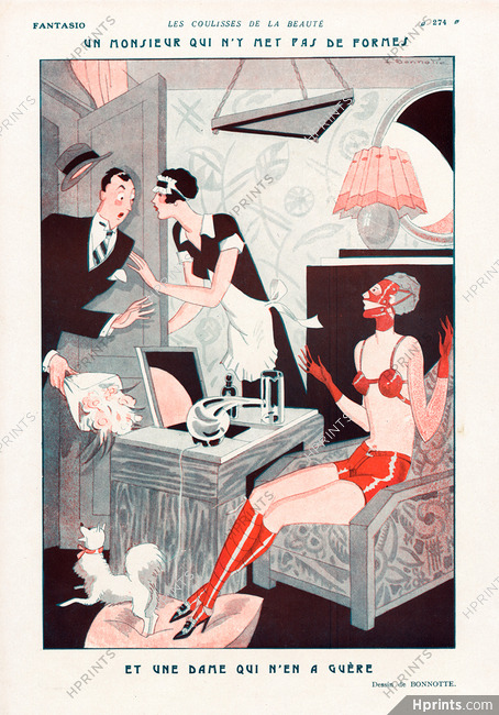 Leon Bonnotte 1927 Les Coulisses de la Beauté Sexy Looking Girl Lingerie