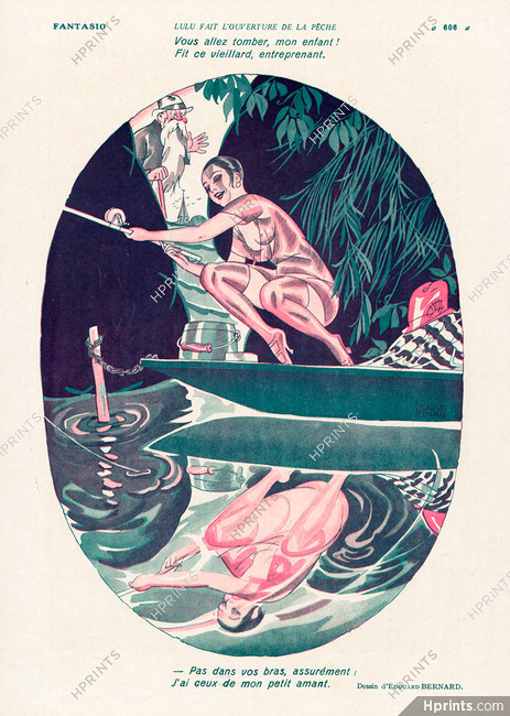 Edouard Bernard 1927 Lulu fait l'ouverture de la pêche, Fishing