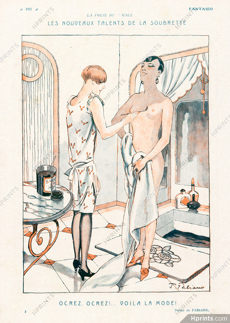 Fabiano 1926 ''Ocrez, Ocrez...'' Topless Painting