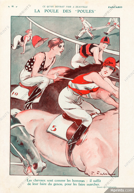 Fabiano 1929 Jockey Women Horse Racing