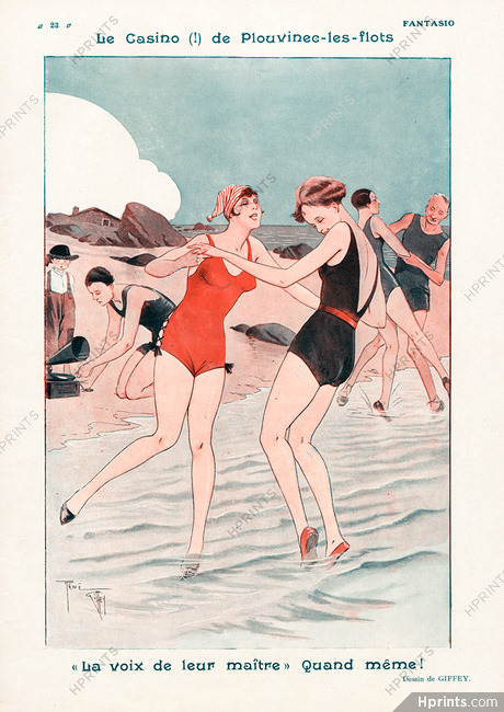 René Giffey 1927 Dancing at the beach, "Le Casino de Plouvinec-les-flots"